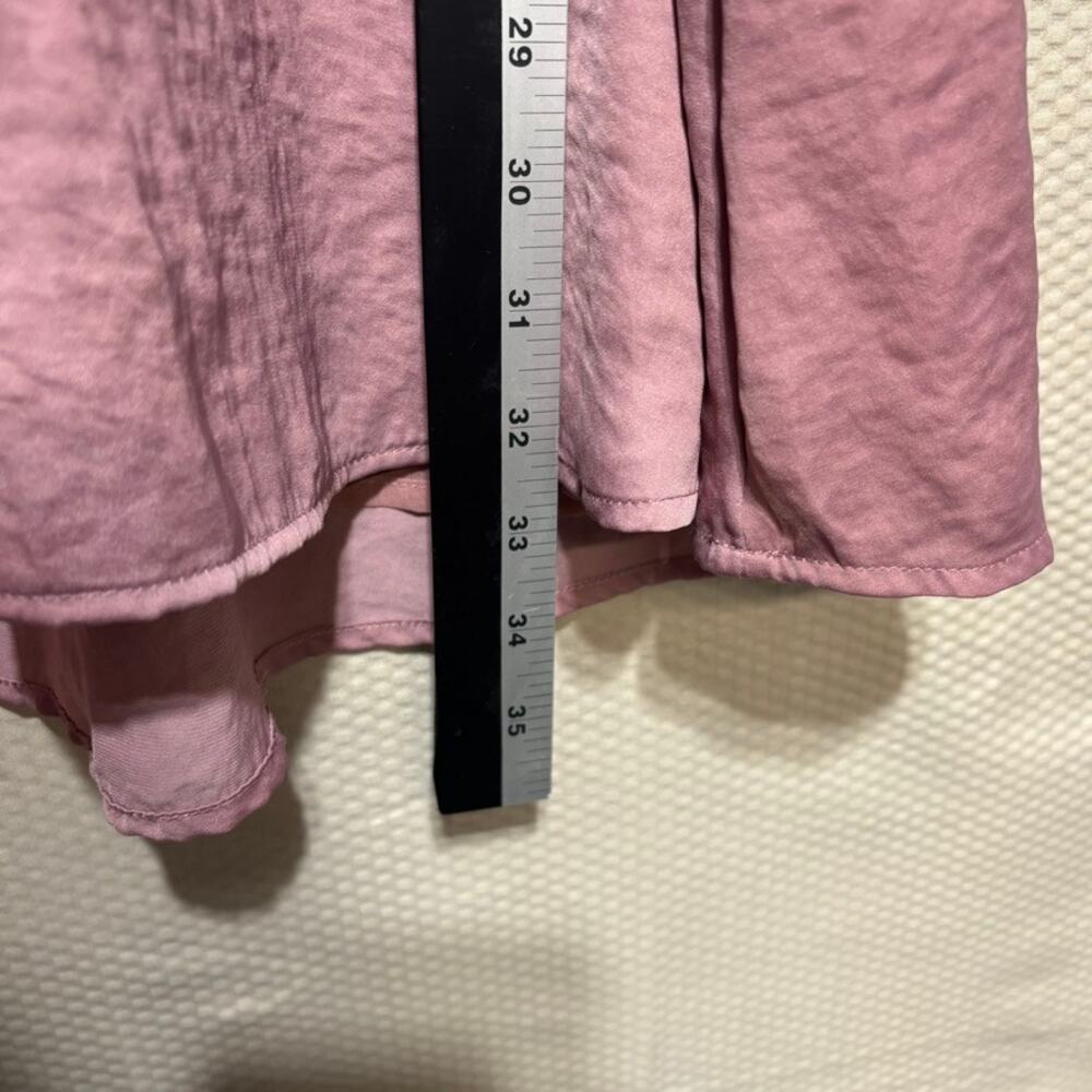 American Eagle Mauve Long Sleeve Dress Elastic Waist V-Neck Size Small - Picture 10 of 11
